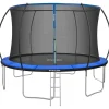 Trampolines-tectake Trampoline Jumpy met veiligheidsnet, Zwart/blauw