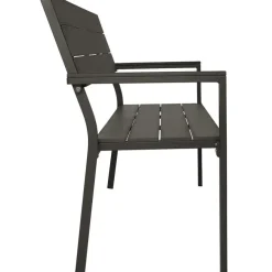 Tuinbanken-tectake Tuinbank Line 2-zitter met aluminium frame 128x59x88cm, Donkergrijs