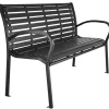 tectake Tuinbank Pino 3-zitter 126x62x81,5cm, Zwart
