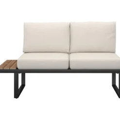 Loungesets|Loungesets-tectake Tuin-loungeset Eliar, 4-delig, met aluminium frame, Zwart