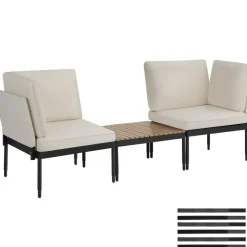 tectake Tuinloungeset Magaluf, 5in1 functie, aluminiumframe, Antraciet/grijs