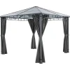 tectake Tuinpaviljoen Caracas, weerbestendig, polycarbonaat-dakplaten, Grijs