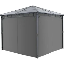 tectake Tuinpaviljoen Caracas, weerbestendig, polycarbonaat-dakplaten, Grijs