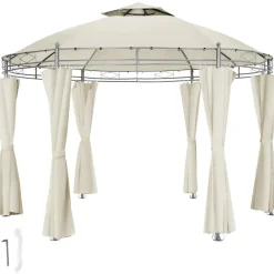 Terrasoverkappingen-tectake Tuinpaviljoen Siana Ø 3.5m, Crème