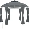 tectake Tuinpaviljoen Siana Ø 3.5m, Antraciet