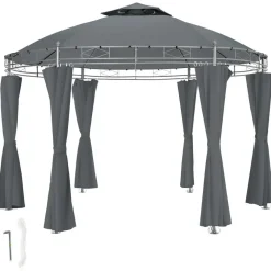 tectake Tuinpaviljoen Siana Ø 3.5m, Antraciet
