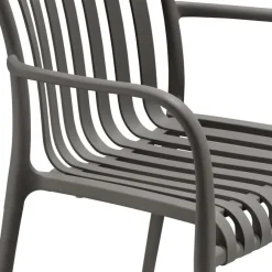 Tuinstoelen-tectake Tuinstoelen Alcudia, weerbestendig, stapelbaar, Antraciet