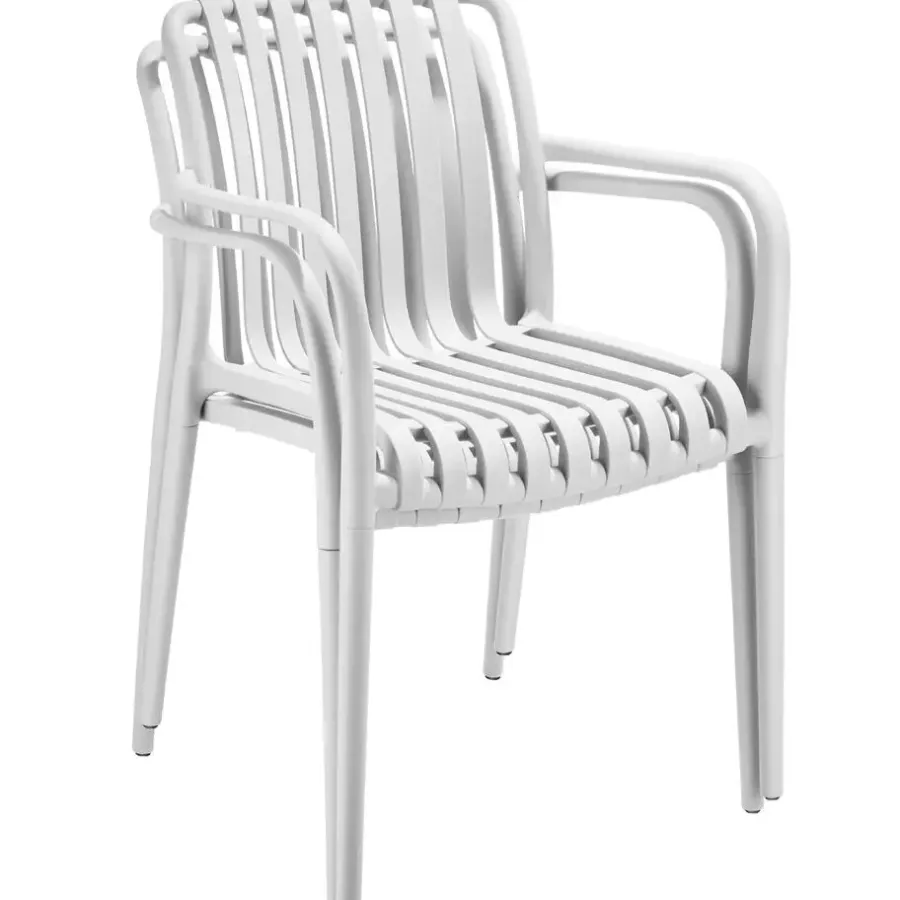 Tuinstoelen-tectake Tuinstoelen Alcudia, weerbestendig, stapelbaar, Crème