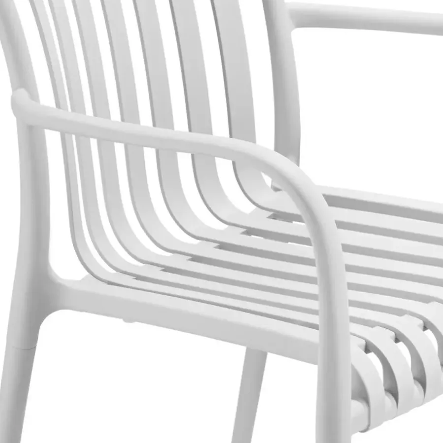 Tuinstoelen-tectake Tuinstoelen Alcudia, weerbestendig, stapelbaar, Crème
