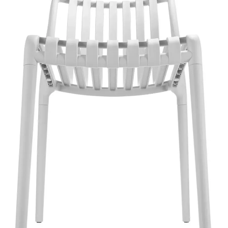 tectake Tuinstoelen Alcudia, weerbestendig, stapelbaar, Crème