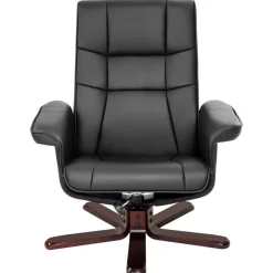 Fauteuils-tectake TV-fauteuil met krukje model I, Zwart/bruin