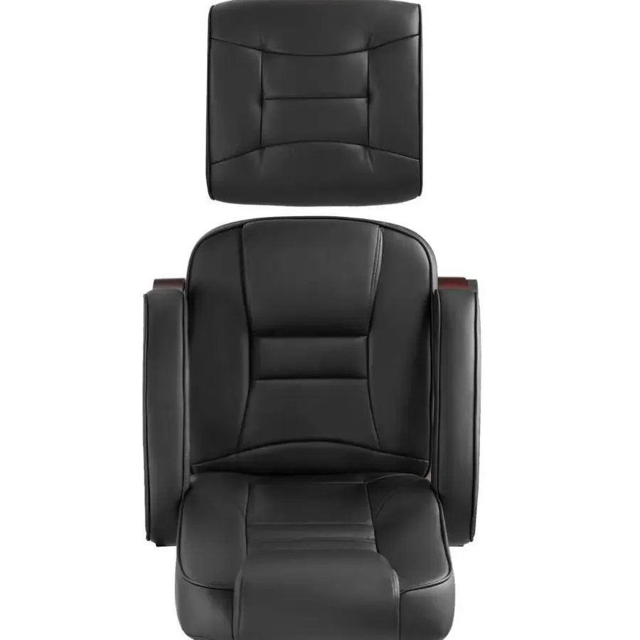 Fauteuils-tectake TV-fauteuil met krukje model 2, Zwart/bruin