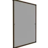 Raam En Deurhorren-tectake Vliegenhor voor raamkozijnen - 100 x 120 cm - Bruin