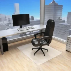 Vloerbescherming-tectake Vloerbeschermende mat voor bureaustoelen, Wit