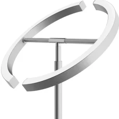 Staande Lampen-tectake Vloerlamp Auralis LED 20W, leeslamp, dimbaar, Mat Nikkel