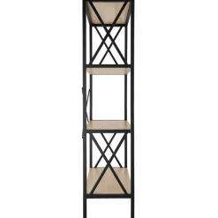 tectake Wandkast Barry 61,5x31,5x133,5cm, Industrieel Licht Hout, Eiken Sonoma
