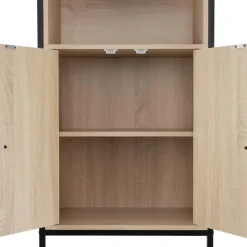 tectake Wandkast Doncaster 60x38x125cm, Industrieel Licht Hout, Eiken Sonoma
