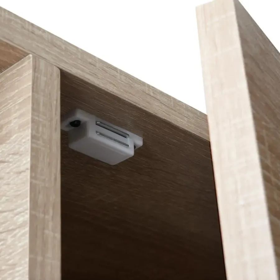 tectake Wandkast Doncaster 60x38x125cm, Industrieel Licht Hout, Eiken Sonoma