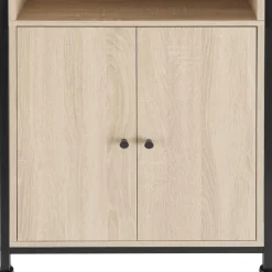 tectake Wandkast Doncaster 60x38x125cm, Industrieel Licht Hout, Eiken Sonoma