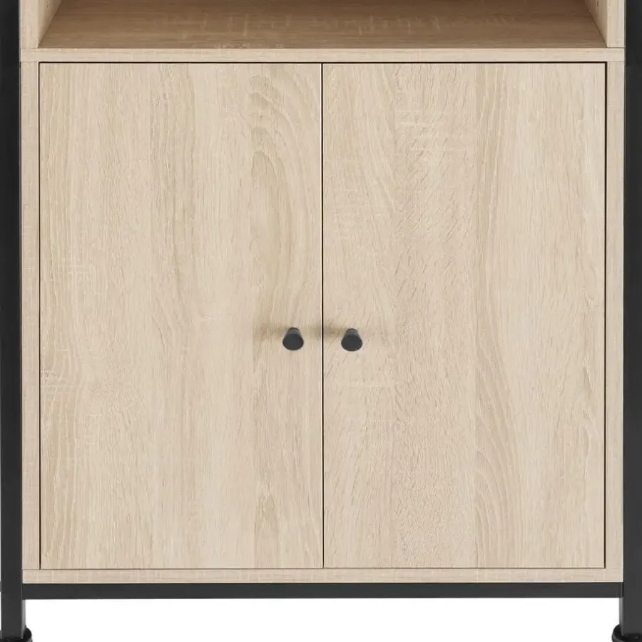 tectake Wandkast Doncaster 60x38x125cm, Industrieel Licht Hout, Eiken Sonoma