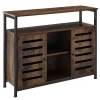 tectake Wandkast Warrington 100x37x82cm, Industrieel Hout Donker, Rustiek