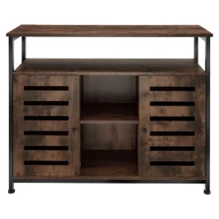 tectake Wandkast Warrington 100x37x82cm, Industrieel Hout Donker, Rustiek