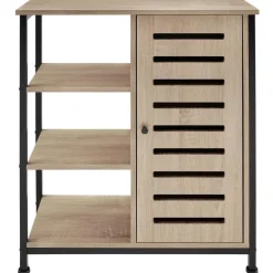 Wandkasten-tectake Wandkast 71x32x82cm, Industrieel Licht Hout, Eiken Sonoma