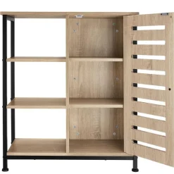 Wandkasten-tectake Wandkast 71x32x82cm, Industrieel Licht Hout, Eiken Sonoma