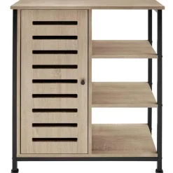 tectake Wandkast 71x32x82cm, Industrieel Licht Hout, Eiken Sonoma