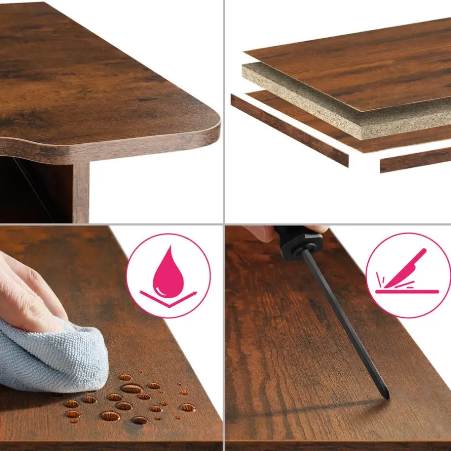 Wandkasten-tectake Wandkast 71x32x82cm, Industrieel Hout Donker, Rustiek