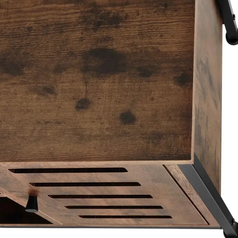 Wandkasten-tectake Wandkast 71x32x82cm, Industrieel Hout Donker, Rustiek