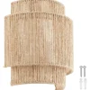 Wandlampen-tectake Wandlamp Lignea Lux van jute in boho-stijl, 40W, Natuur
