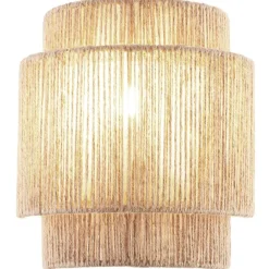 Wandlampen-tectake Wandlamp Lignea Lux van jute in boho-stijl, 40W, Natuur
