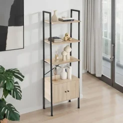 tectake Wandrek Brentwood 57,5x34x173cm, Industrieel Licht Hout, Eiken Sonoma