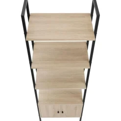 tectake Wandrek Brentwood 57,5x34x173cm, Industrieel Licht Hout, Eiken Sonoma