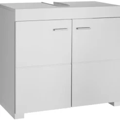 Wastafelkasten-tectake Wastafelonderkast Idris, 2 vakken, draagkracht 35 kg, Wit