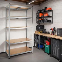 Stellingkasten-tectake Werkplaatsrek, Zilver