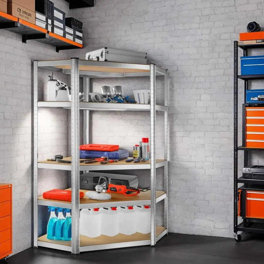 tectake Werkplaatsrek, Zilver