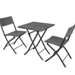 tectake Wicker balkonset Trevi, Grijs