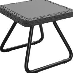 Bistro- & Balkonsets-tectake Wicker bistroset Modica voor 2 personen - Grijs