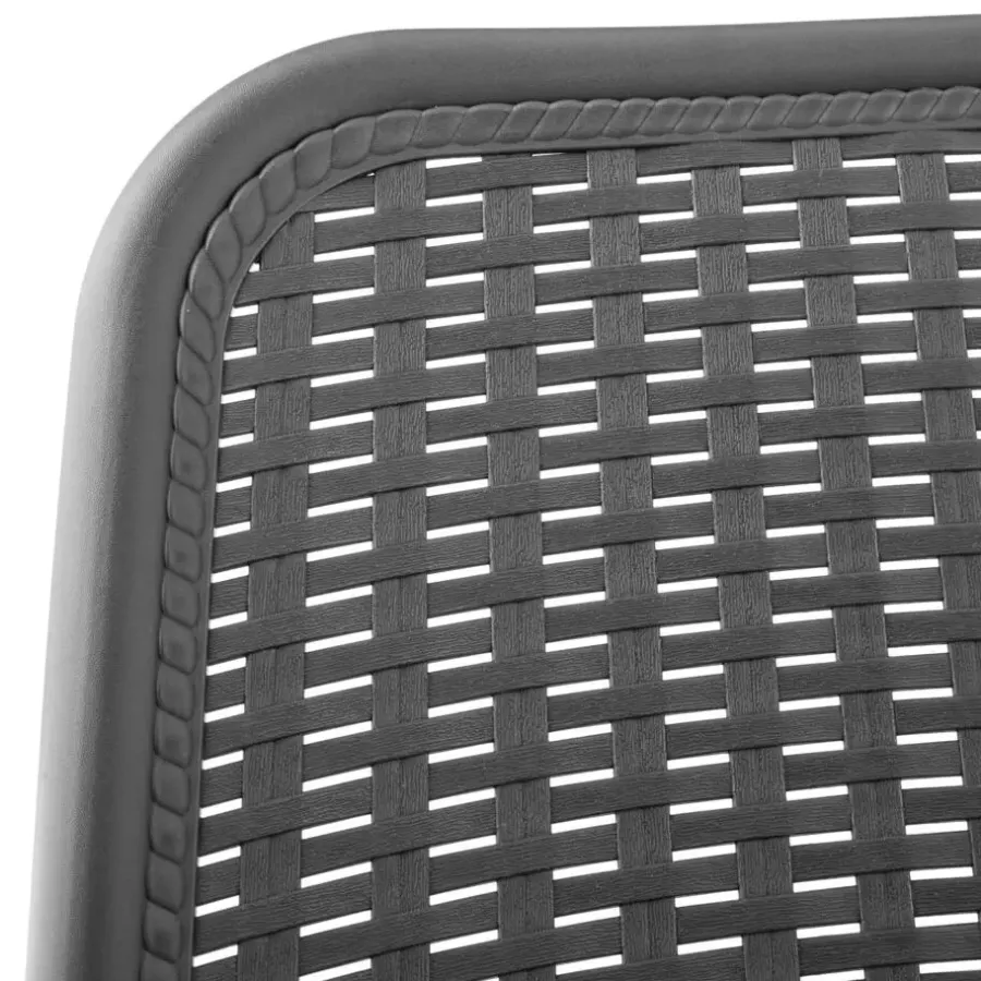 Bistro- & Balkonsets-tectake Wicker bistroset Modica voor 2 personen - Grijs