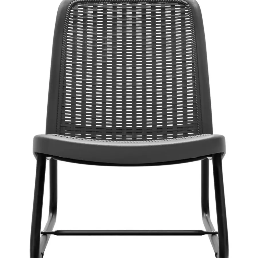 Bistro- & Balkonsets-tectake Wicker bistroset Modica voor 2 personen - Grijs