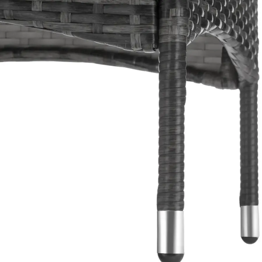 tectake Wicker bistroset Luzern 2+1 met kussenhoezen in 2 kleuren - Grijs