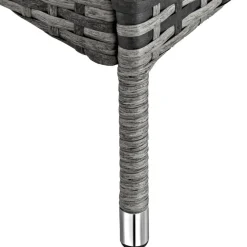 tectake Wicker ligbed met wielen, Grijs/lichtgrijs