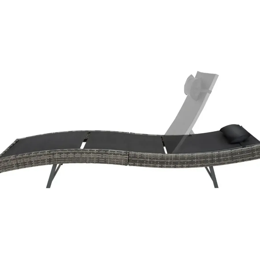 Ligbedden-tectake Wicker ligbed Moana, Grijsgevlekt