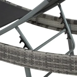 Ligbedden-tectake Wicker ligbed Moana, Grijsgevlekt