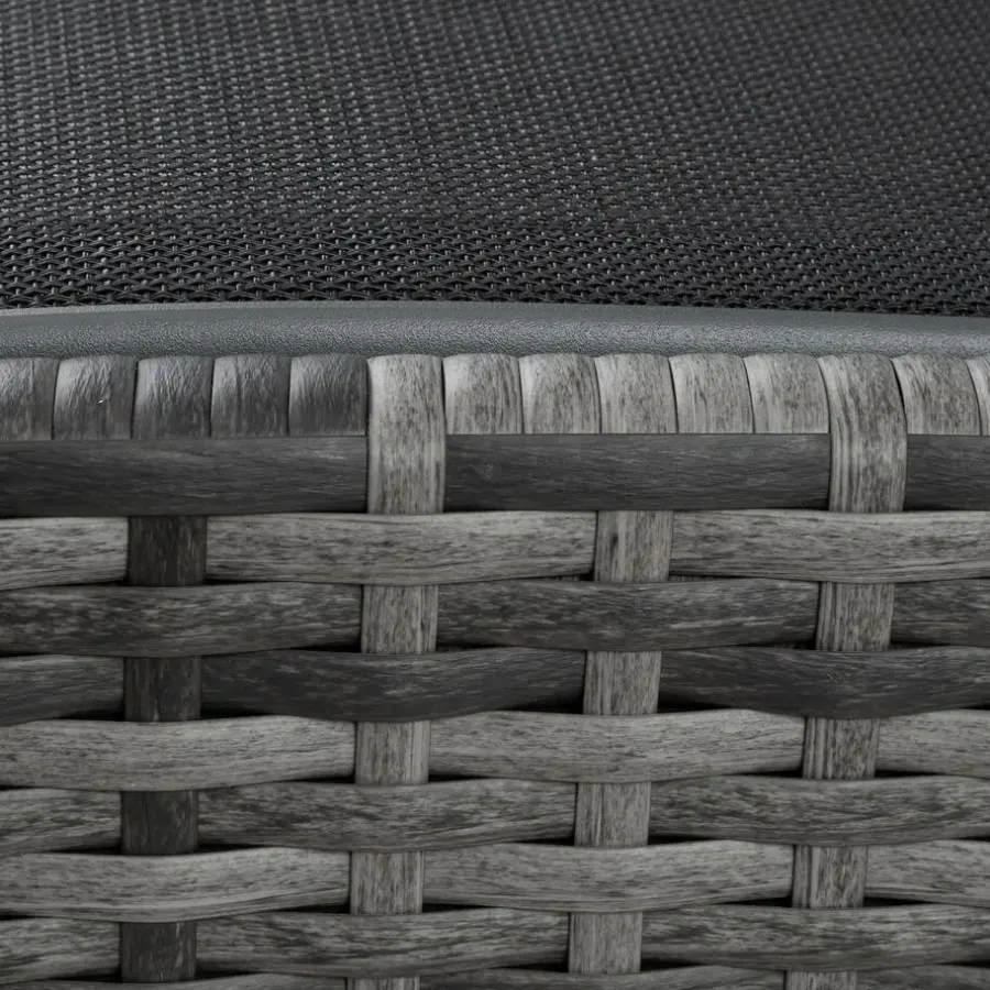 Ligbedden-tectake Wicker ligbed Moana, Grijsgevlekt