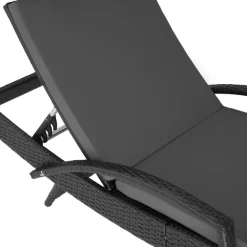 tectake Wicker ligbed Océane met aluminium frame, Zwart