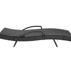 tectake Wicker ligbed Océane met aluminium frame, Zwart