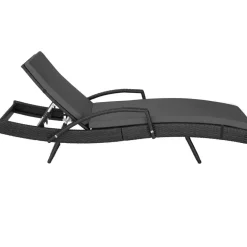 tectake Wicker ligbed Océane met aluminium frame, Zwart